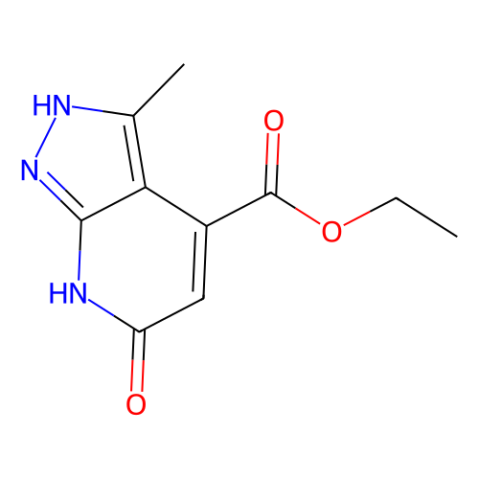 6-hydroxy-3-methyl-1H-pyrazolo[3,4-b]pyridine-4-carboxylic acid ethyl ester结构式