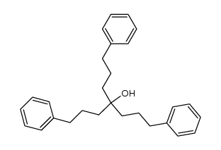 1,7-Diphenyl-4-(3-phenyl-propyl)-heptan-4-ol结构式