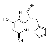 2,8-diamino-9-(furan-2-ylmethyl)-3H-purin-6-one结构式
