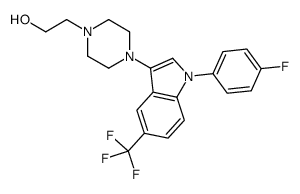 2-[4-[1-(4-fluorophenyl)-5-(trifluoromethyl)indol-3-yl]piperazin-1-yl]ethanol结构式