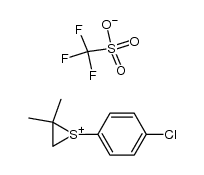 S-(4-chlorophenyl)-2,2-dimethylthiiranium trifluoromethanesulfonate结构式