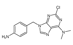 9-[(4-aminophenyl)methyl]-2-chloro-N,N-dimethylpurin-6-amine结构式