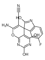 7'-amino-5-fluoro-2,2',4'-trioxospiro[1H-indole-3,5'-1H-pyrano[2,3-d]pyrimidine]-6'-carbonitrile结构式