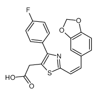 2-[2-[(E)-2-(1,3-benzodioxol-5-yl)ethenyl]-4-(4-fluorophenyl)-1,3-thiazol-5-yl]acetic acid Structure
