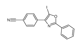 4-(5-iodo-2-phenyl-1,3-oxazol-4-yl)benzonitrile Structure