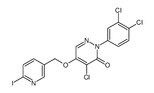 4-chloro-2-(3,4-dichlorophenyl)-5-[(6-iodopyridin-3-yl)methoxy]pyridazin-3-one结构式