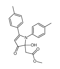 (2-Hydroxy-3-oxo-1,5-di-p-tolyl-2,3-dihydro-1H-pyrrol-2-yl)-acetic acid methyl ester Structure