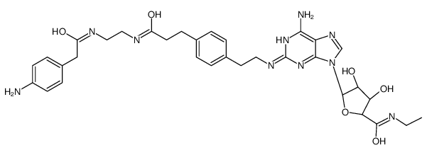 2-(4-(2-(2-((4-aminophenyl)methylcarbonylamino)ethylaminocarbonyl)ethyl)phenyl)ethylamino-5'-N-ethylcarboxamidoadenosine结构式