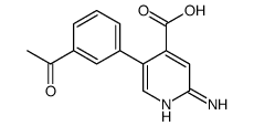 5-(3-acetylphenyl)-2-aminopyridine-4-carboxylic acid Structure