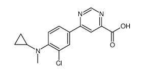 6-{3-chloro-4-[cyclopropyl(methyl)amino]phenyl}pyrimidine-4-carboxylic acid Structure