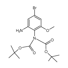 (6-amino-4-bromo-2-methoxyphenyl)iminocarbonic acid-bis-(tert-butyl ester) Structure