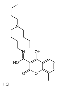 dibutyl-[4-[(4-hydroxy-8-methyl-2-oxochromene-3-carbonyl)amino]butyl]azanium,chloride Structure