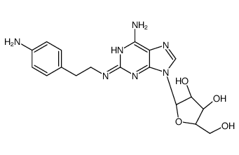 (2R,3R,4S,5R)-2-[6-amino-2-[2-(4-aminophenyl)ethylamino]purin-9-yl]-5-(hydroxymethyl)oxolane-3,4-diol Structure