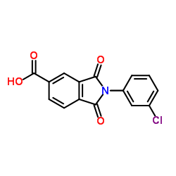 2-(3-CHLOROPHENYL)-1,3-DIOXOISOINDOLINE-5-CARBOXYLIC ACID结构式