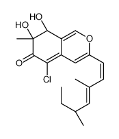 (7R,8R)-5-chloro-3-[(1E,3E,5S)-3,5-dimethylhepta-1,3-dienyl]-7,8-dihydroxy-7-methyl-8H-isochromen-6-one Structure