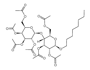 octyl 2,3,4,6-tetra-O-acetyl-β-D-galactopyranosyl-(1->4)-2,3,6-tri-O-acetyl-β-D-glucopyranoside Structure