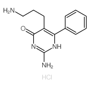 4(3H)-Pyrimidinone,2-amino-5-(3-aminopropyl)-6-phenyl-, hydrochloride (1:2) structure