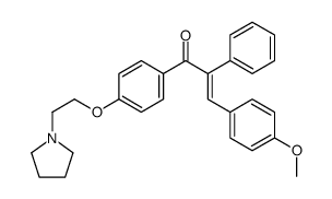 (E)-3-(4-methoxyphenyl)-2-phenyl-1-[4-(2-pyrrolidin-1-ylethoxy)phenyl]prop-2-en-1-one Structure