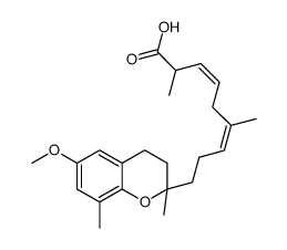 (3E,6E)-9-(6-methoxy-2,8-dimethyl-3,4-dihydrochromen-2-yl)-2,6-dimethylnona-3,6-dienoic acid结构式