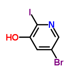 5-Bromo-2-iodo-3-pyridinol structure