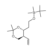 (4R,5S)-4-(2-tert-butyldimethylsilyloxyethyl)-2,2-dimethyl-1,3-dioxa-5-ethenylcyclohexane结构式