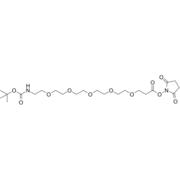 Boc-N-PEG5-C2-NHS ester结构式