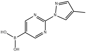 2-(4-Methyl-1H-pyrazol-1-yl)pyrimidine-5-boronic acid Structure