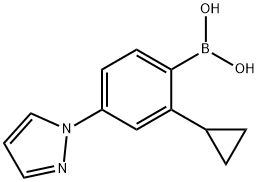2-Cyclopropyl-4-(1H-pyrazol-1-yl)phenylboronic acid结构式
