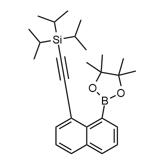 Triisopropyl((8-(4,4,5,5-tetramethyl-1,3,2-dioxaborolan-2-yl)naphthalen-1-yl)ethynyl)silane structure