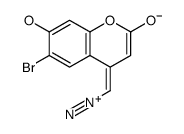 6-bromo-4-(diazoniomethylidene)-2-hydroxychromen-7-olate结构式