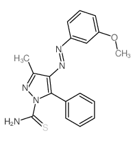 1H-Pyrazole-1-carbothioamide,4-[2-(3-methoxyphenyl)diazenyl]-3-methyl-5-phenyl- Structure