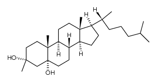 (3R,5R,8S,9S,10R,13R,14S,17R)-3,10,13-trimethyl-17-((R)-6-methylheptan-2-yl)hexadecahydro-1H-cyclopenta[a]phenanthrene-3,5-diol Structure