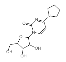 2(1H)-Pyrimidinone,4-(1-pyrrolidinyl)-1-b-D-ribofuranosyl-结构式