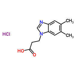 3-(5,6-DIMETHYL-BENZOIMIDAZOL-1-YL)-PROPIONICACID HYDROCHLORIDE结构式
