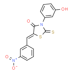 (Z)-3-(3-hydroxyphenyl)-5-(3-nitrobenzylidene)-2-thioxothiazolidin-4-one structure