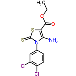 Ethyl 4-amino-3-(3,4-dichlorophenyl)-2-thioxo-2,3-dihydro-1,3-thiazole-5-carboxylate结构式
