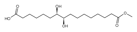 methyl (9RS,10RS)-9,10-dihydroxy-15-carboxypentadecanoate结构式