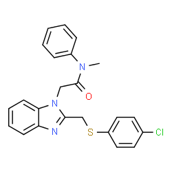 2-(2-([(4-CHLOROPHENYL)SULFANYL]METHYL)-1H-1,3-BENZIMIDAZOL-1-YL)-N-METHYL-N-PHENYLACETAMIDE Structure