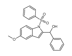 (5-methoxy-1-phenylsulfonyl-1H-2-indolyl)-phenylmethanol结构式