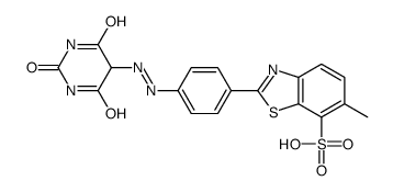 2-[4-[(hexahydro-2,4,6-trioxopyrimidin-5-yl)azo]phenyl]-6-methylbenzothiazole-7-sulphonic acid Structure