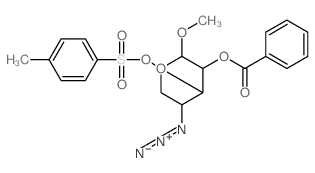 [5-benzoyloxy-6-methoxy-4-(4-methylphenyl)sulfonyloxy-oxan-3-yl]imino-imino-azanium结构式
