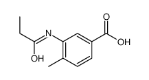 Benzoic acid, 4-methyl-3-[(1-oxopropyl)amino]- (9CI)结构式