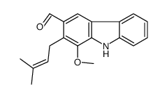1-Methoxy-2-(3-methyl-2-butenyl)-9H-carbazole-3-carbaldehyde结构式