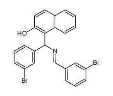 (E)-1-(((3-bromobenzylidene)amino)(3-bromophenyl)methyl)naphthalen-2-ol结构式