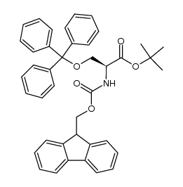 (S)-tert-butyl 2-((((9H-fluoren-9-yl)methoxy)carbonyl)amino)-3-(trityloxy)propanoate Structure