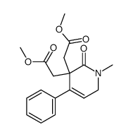 3,3-Bis(methoxycarbonymethyl)-1-methyl-4-phenyl-3,6-dihydro-2-pyridon结构式