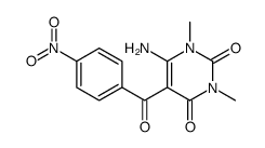 6-amino-1,3-dimethyl-5-(4-nitrobenzoyl)pyrimidine-2,4-dione结构式