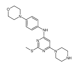 2-methylthio-6-[4-(4-morpholino)anilino]-4-(piperazin-1-yl)pyrimidine Structure