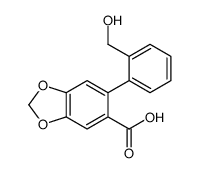 6-[2-(hydroxymethyl)phenyl]-1,3-benzodioxole-5-carboxylic acid Structure