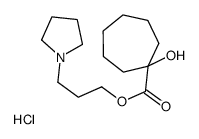 3-pyrrolidin-1-ylpropyl 1-hydroxycycloheptane-1-carboxylate,hydrochloride Structure